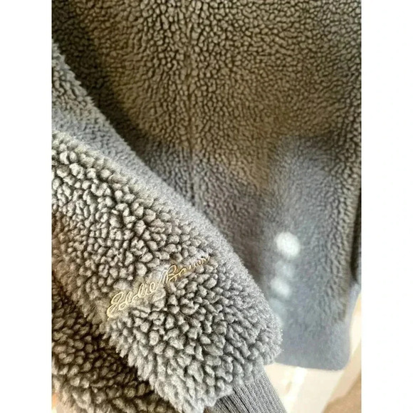 Eddie Bauer Women's Oversized Sherpa Fleece Parka Jacket COAT Dark Gray Size XL - Picture 8 of 10
